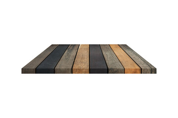Wood shelf isolated on white background with clipping path.