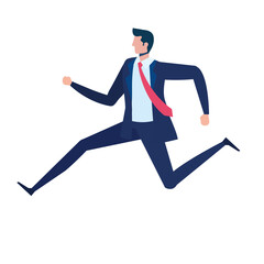 Fototapeta na wymiar elegant businessman worker running character vector illustration design