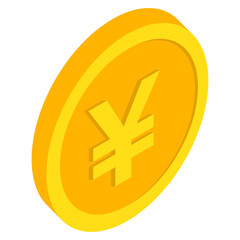 Obraz premium Coin icons. Yuan coin. Currency symbols in isometric, 3D style. Vector
