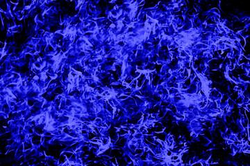 Blue flame on black background