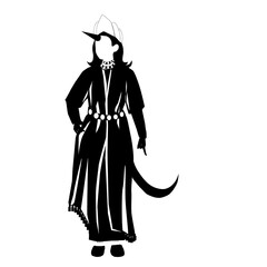 A painting of Vashti, the queen of Persia, the wife of Ahasuerus.
Which has grown a horn and a tail. One of the scenes in the story of the Book of Esther that the Jews read on Purim. Flat vector