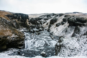 Fototapeta na wymiar Winter landscape in southern Iceland, Northern Europe