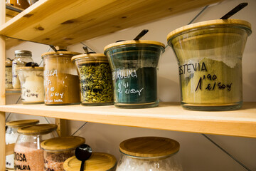 Self service bulk organic food. Eco-friendly zero waste shop. Small local business