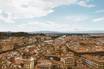 Naklejka premium Aerial panoramic view of city of Florence