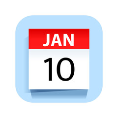 January 10. Calendar Icon. Vector Illustration.