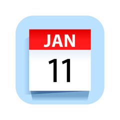 January 11. Calendar Icon. Vector Illustration.