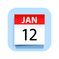 January 12. Calendar Icon. Vector Illustration.