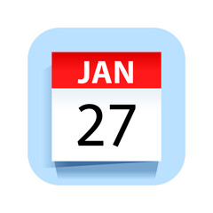Fototapeta premium January 27. Calendar Icon. Vector Illustration.