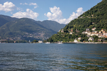 Panoramic view of Lake Como (Lago di Como) in Lombardy, Italy