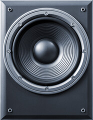 Music loudspeakers. Subwoofer. Front view.