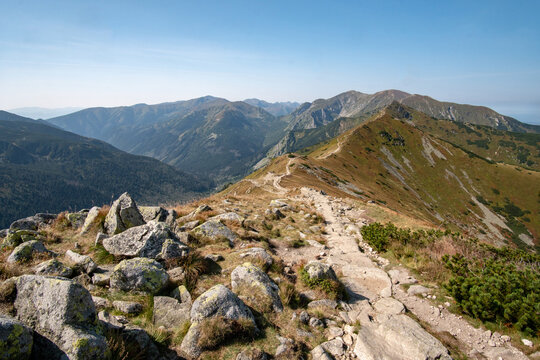Mountain ridge in the High Tatras in southern Poland.