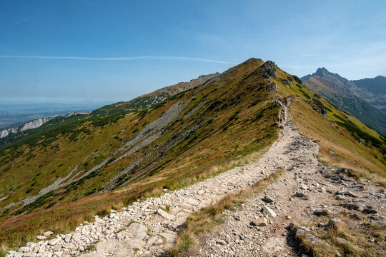 Mountain ridge in the High Tatras in southern Poland.