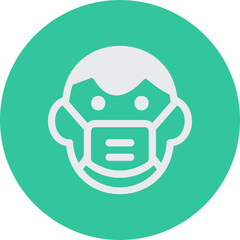 Person Wearing N95 Breathing Mask Icon