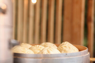 steamed pies pyan-se with vegetarian filling national korean fast food