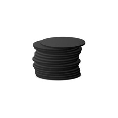 Pile of circle beer coasters template, realistic vector illustration isolated.
