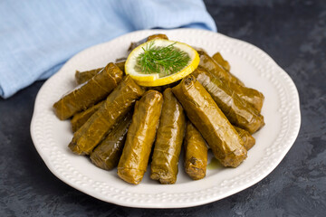 Turkish foods; stuffed leaves (yaprak sarma dolma)