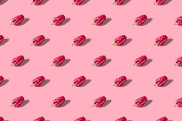 Creative pattern with tulip flowers on pink pastel background, copy space. Spring minimal concept. Womens Day, Mothers Day, Valentines Day, Easter, birthday. Flat lay, top view