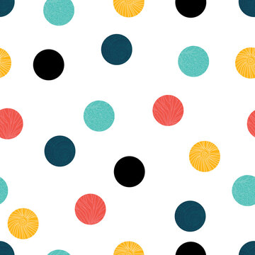 Sea polka dots. Vector seamless pattern.