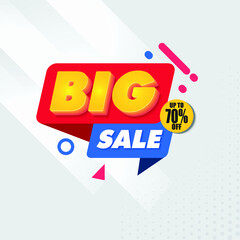 Big Sale Banner Design Template with Grey Background
