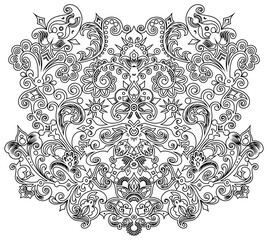 Vector abstract floral ethnic ornamental illustration