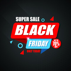 Obraz premium Super Sale Black Friday Banner Design Template