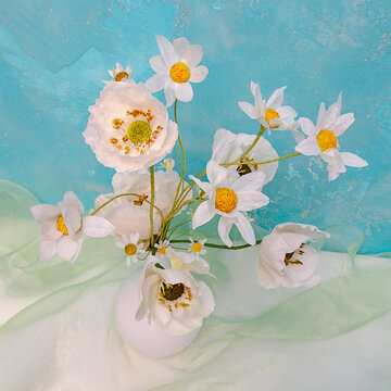 chamomile flowers, pastry flowers, sweet bouquet