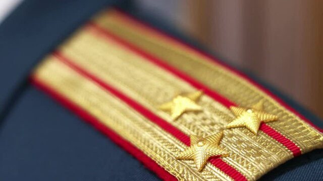 Shoulder straps of a colonel of the Russian army.