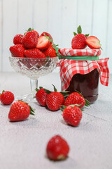 Strawberry and strawberry jam