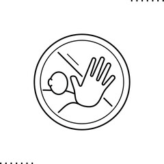 Stop sign vector icon in outline