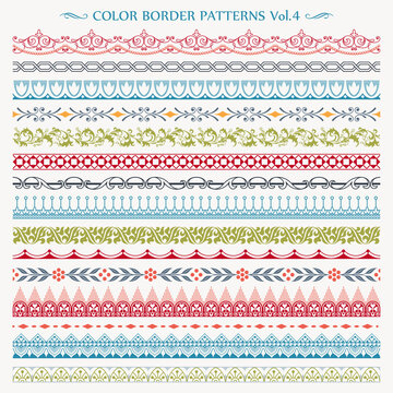 Ornamental border frame line vintage color patterns 4