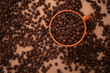 coffee beans in a cup