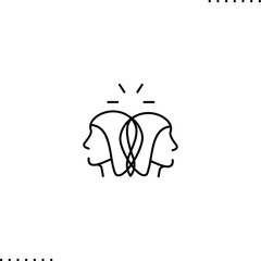 Think, idea, strategy vector icon in outline