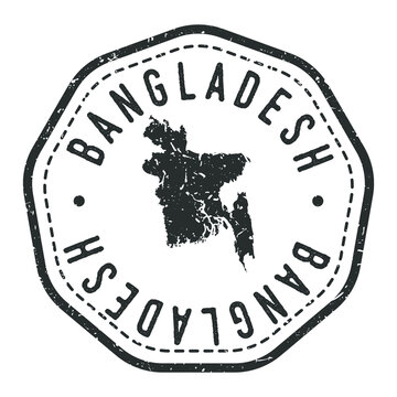 Bangladesh Map Stamp Retro Postmark. Silhouette Postal Passport. Seal Round Vector Icon. Badge Vintage Postage Design.