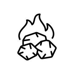 coal heat boiler. Vector sign in a simple style isolated on a white background.