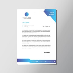 Naklejka premium Modern blue letterhead design