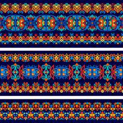 Vector abstract decorative ethnic stripes set