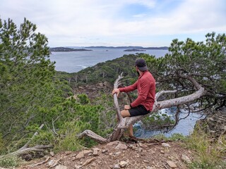 Presqu'île de Giens aux abords de l'île de Porquerolles sur la côte d'azur proche de Hyères et...