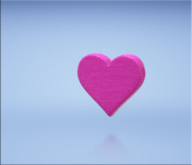 Pink heart 3D floating paint brush texture