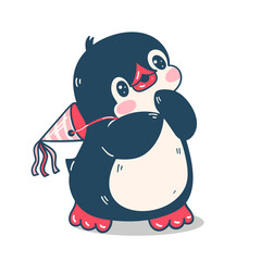 Illustration with a cute penguin