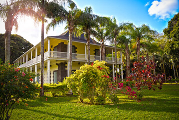 botanic garden of pamplemousse on mauritius