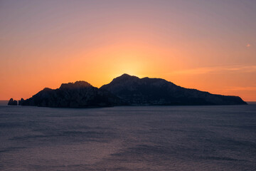 Sunset on the island of Capri