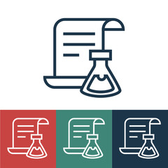Linear vector icon with chemical devices