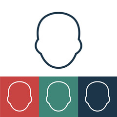 Linear vector icon with head