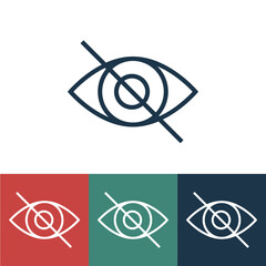 Linear vector icon with lack of view