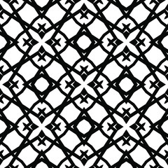 Fototapeta premium Geometric vector pattern with triangular elements. Seamless abstract ornament for wallpapers and backgrounds. Black and white colors.