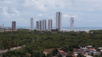 Fototapeta premium Landscape of Pernambuco, Brazil - Sea, river and mangrove