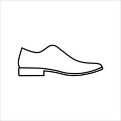 Line leather shoes icon vector on with background