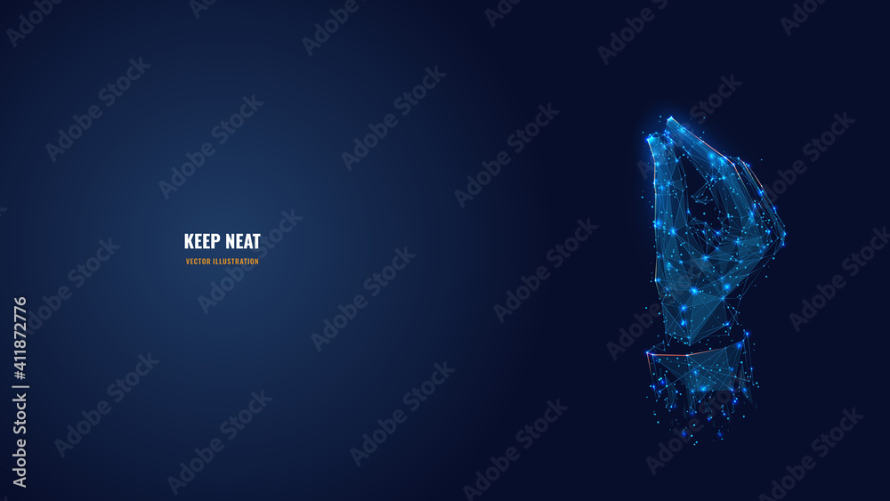 Poster abstract 3d finger snapping or clicking illustration. hand gesture, easy concept. digital vector hum