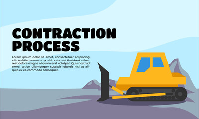 Construction vector trendy banner