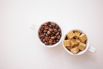 cup of coffee with beans. Coffee
